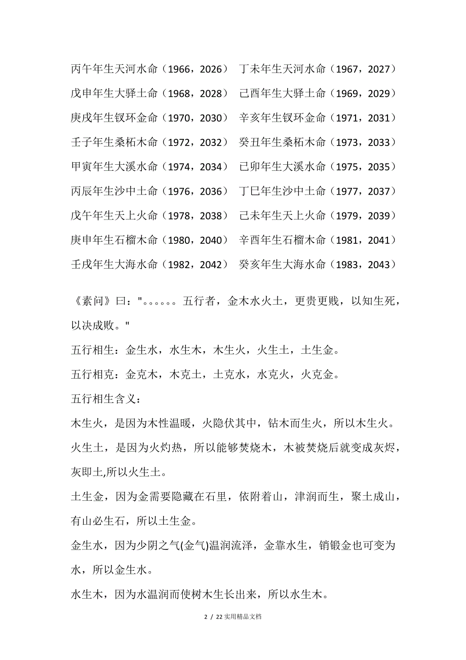 金木水火土生肖查询表(经典实用)_第2页