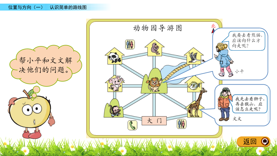 人教版三年级数学下册课件1.4 认识简单的路线图_第3页