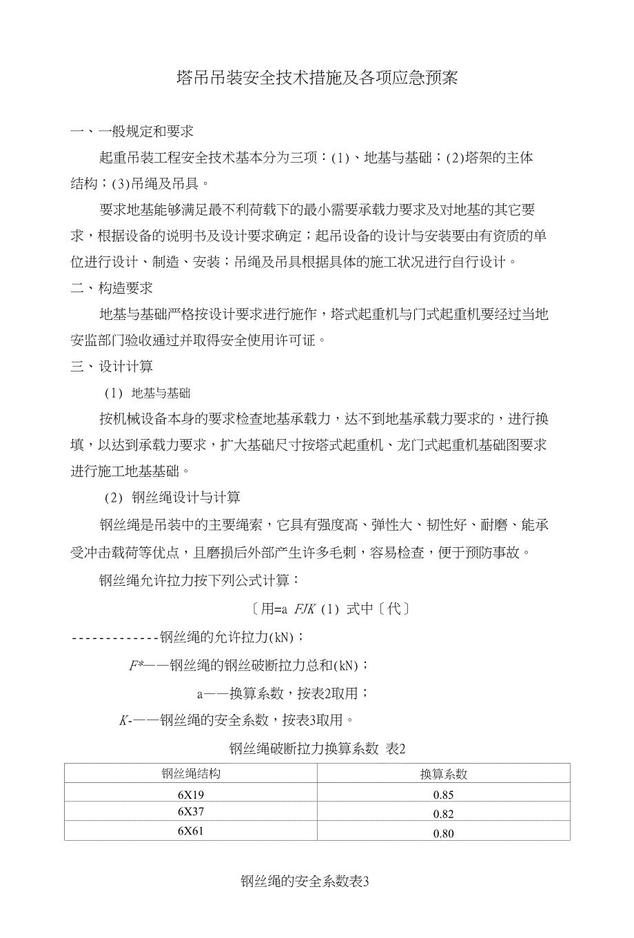 塔吊吊装安全技术措施及各项应急预案_第1页