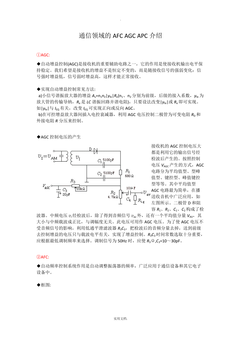 通信领域的AFCAGCAPC介绍_第1页