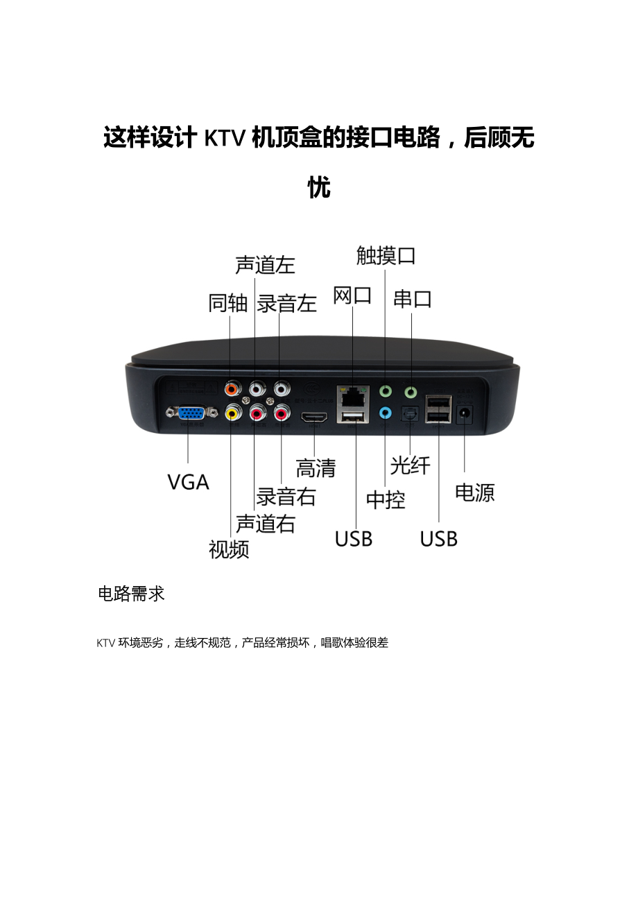 这样设计KTV机顶盒的接口电路_第1页