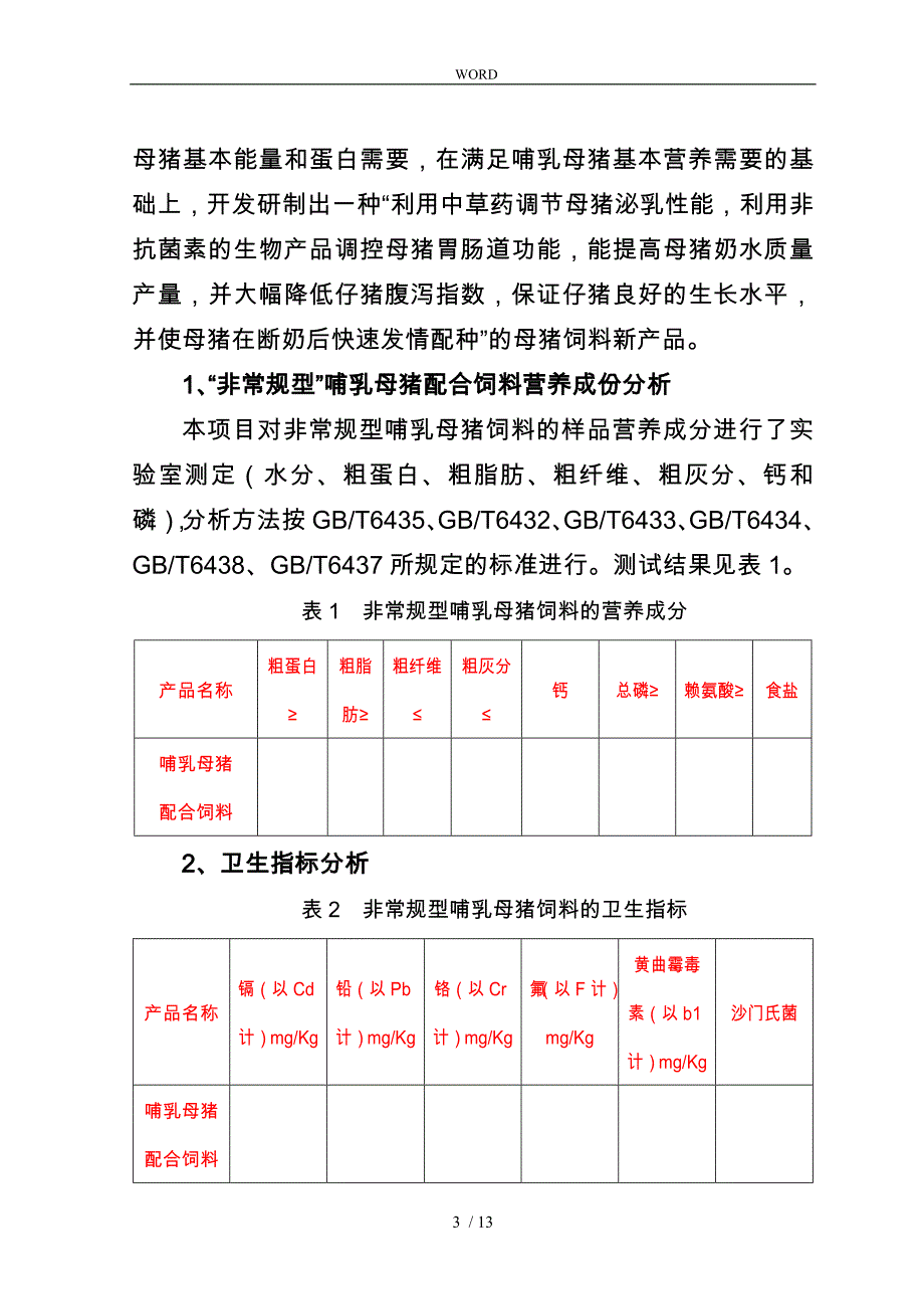 优质哺乳母猪饲料的研制技术与生产工艺报告_第3页