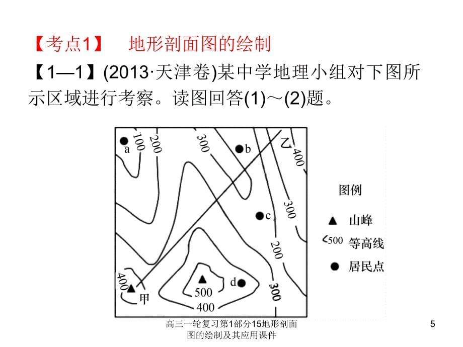 高三一轮复习第1部分15地形剖面图的绘制及其应用课件_第5页