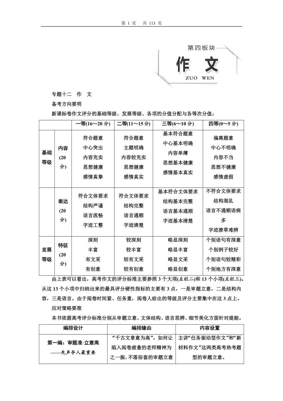 高考语文复习 专题十二 作文_第1页