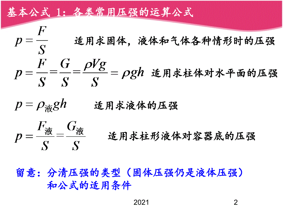 2021年专题复习.柱体压强的比较PPT课件_第2页