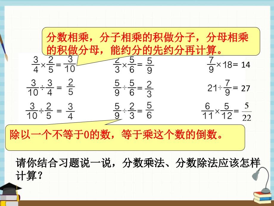 人教版六年级上册数学课件 第9单元总复习第 1 课时 分数乘除法_第3页