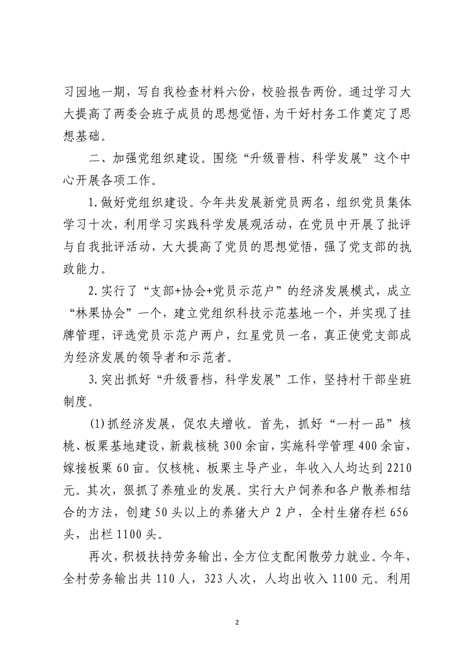 2021年度村主任年终述职报告3篇_第2页