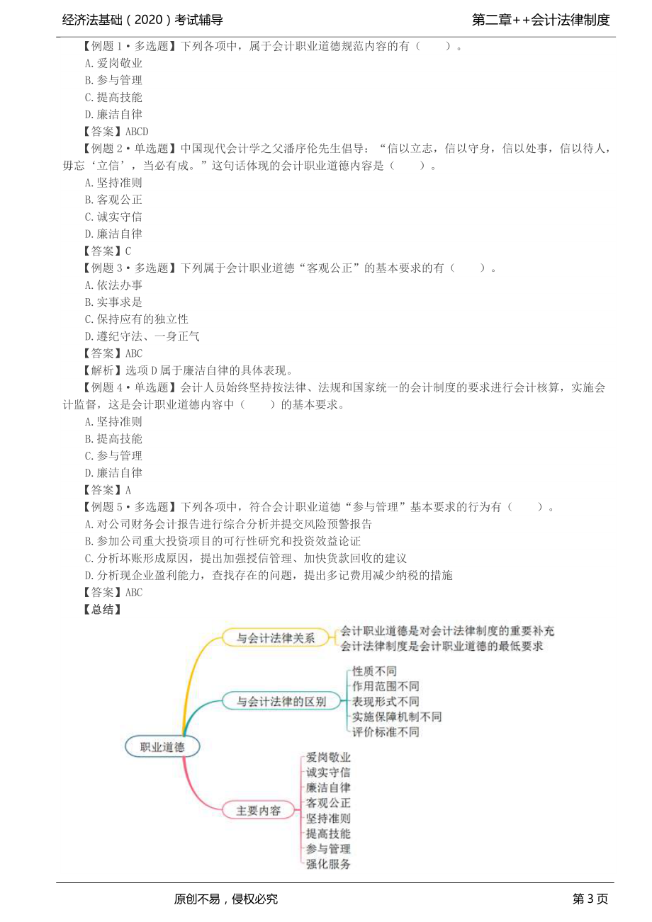 2020年初级会计师考试《经济法基础》基础辅导讲义第15讲_会计职业道德、违反会计法律制度的法律责任_第3页