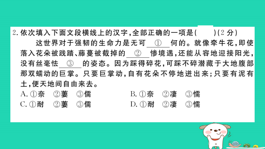 河南专版九年级语文下册阶段测评卷四作业课件新人教版20210714396_第3页