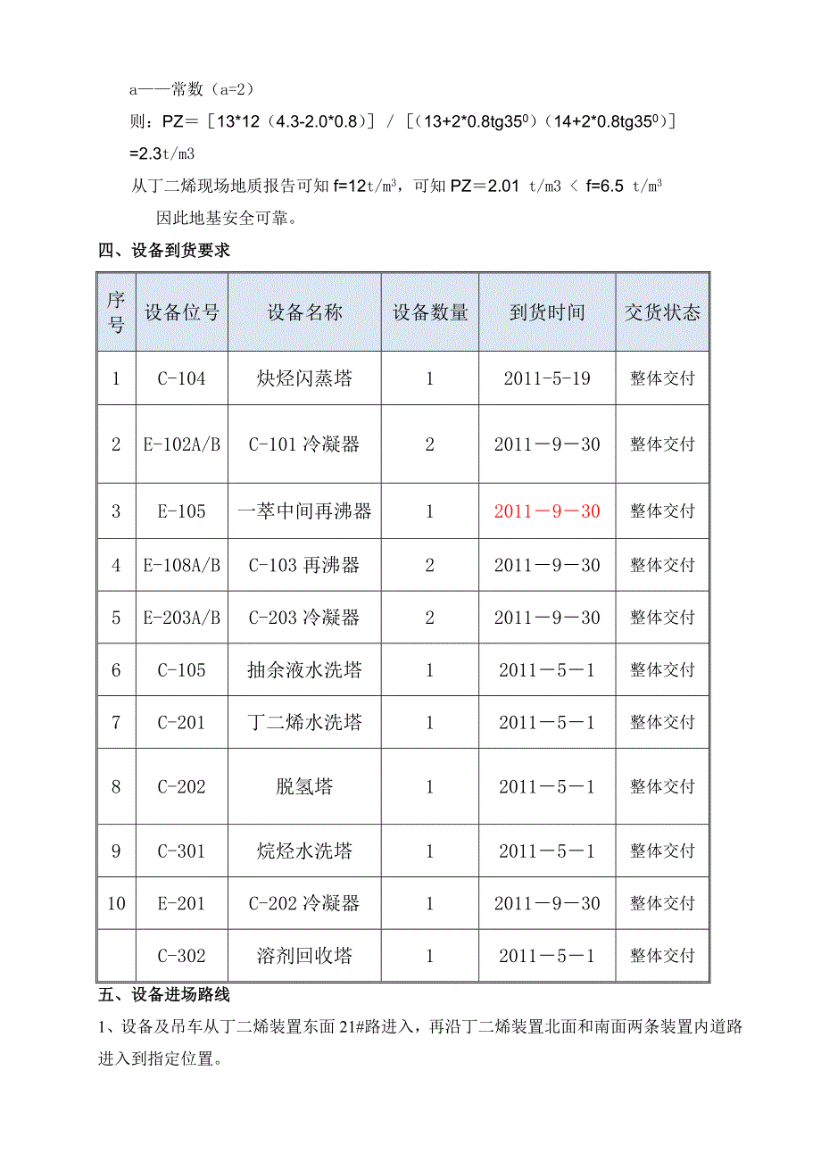 丁二烯装置设备吊装方案(共29页)_第4页