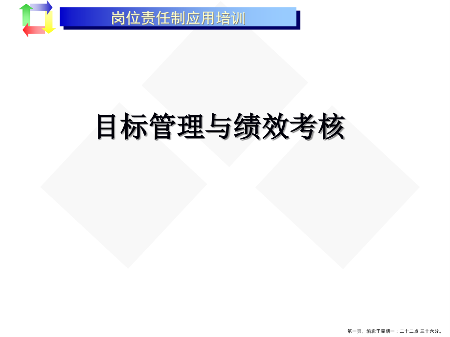 岗位责任制应用培训--目标管理与绩效考核(PPT)名家精品课件_第1页