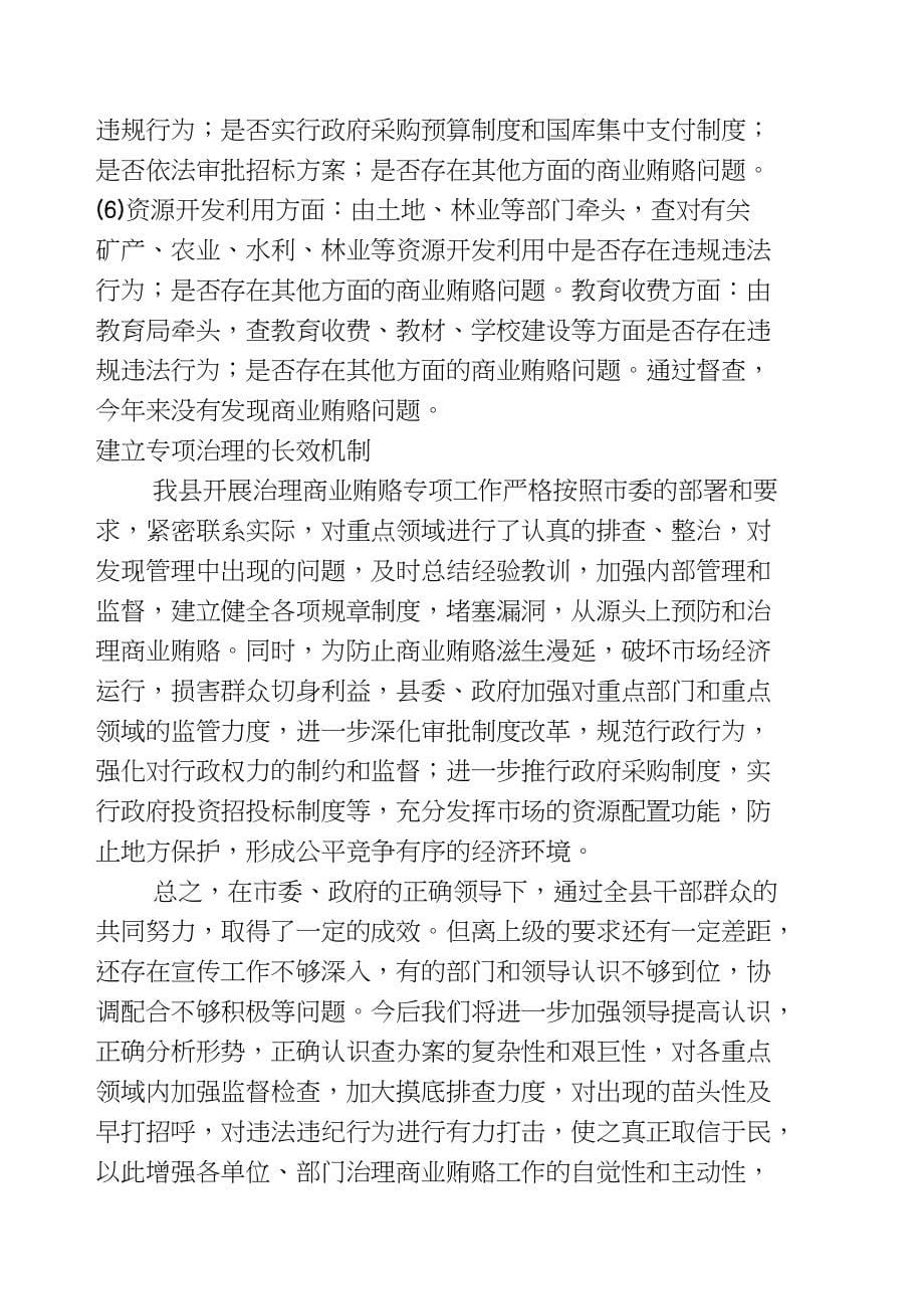 XX年全县治理商业贿赂专项工作总结_第5页