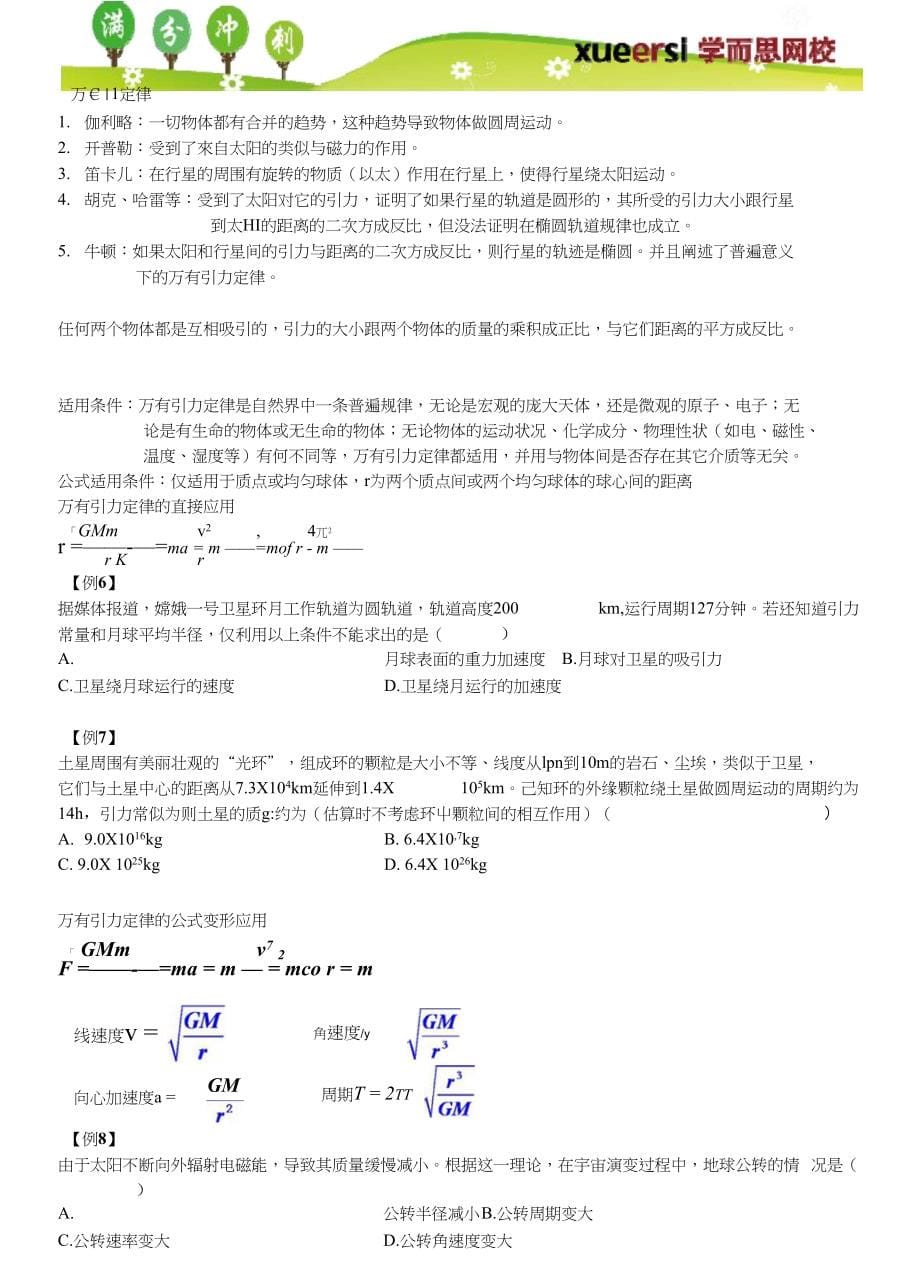 万有引力定律及宇宙航天万有引力的应用航天器的发射变轨问题_第5页