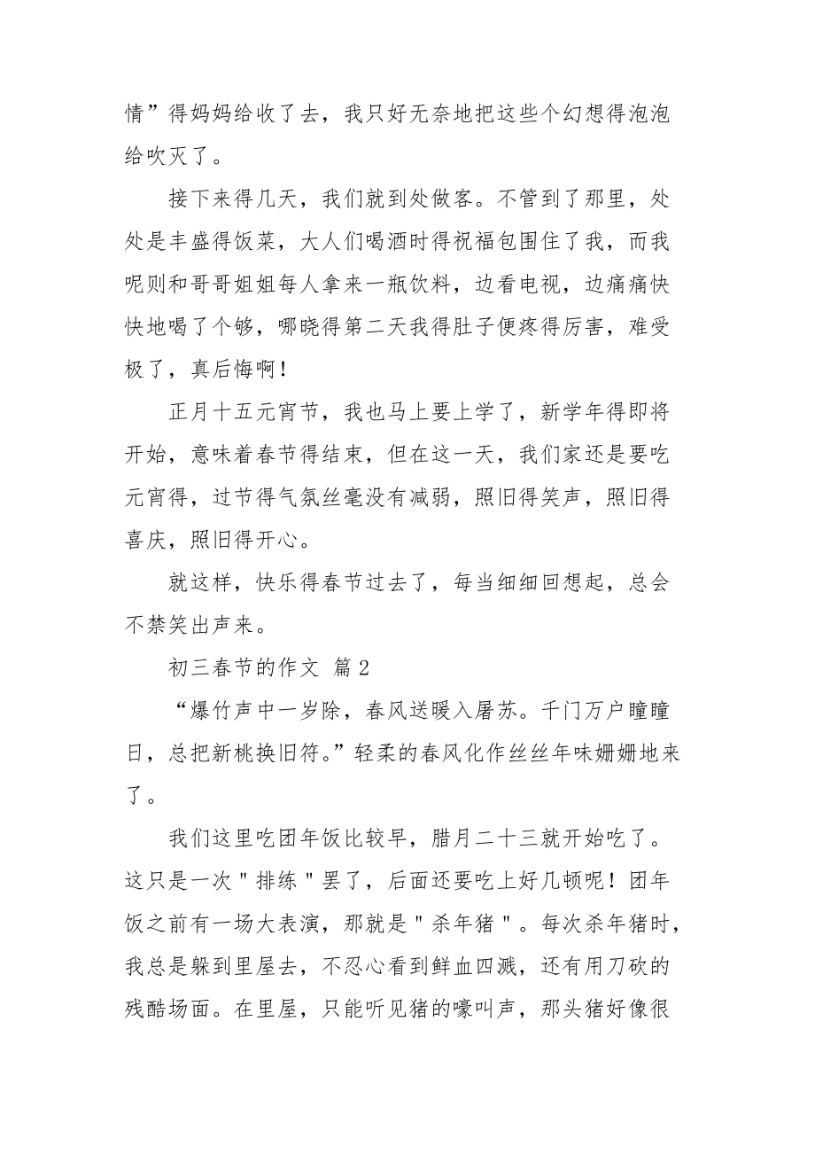 【热门】初三春节的作文六篇_第2页