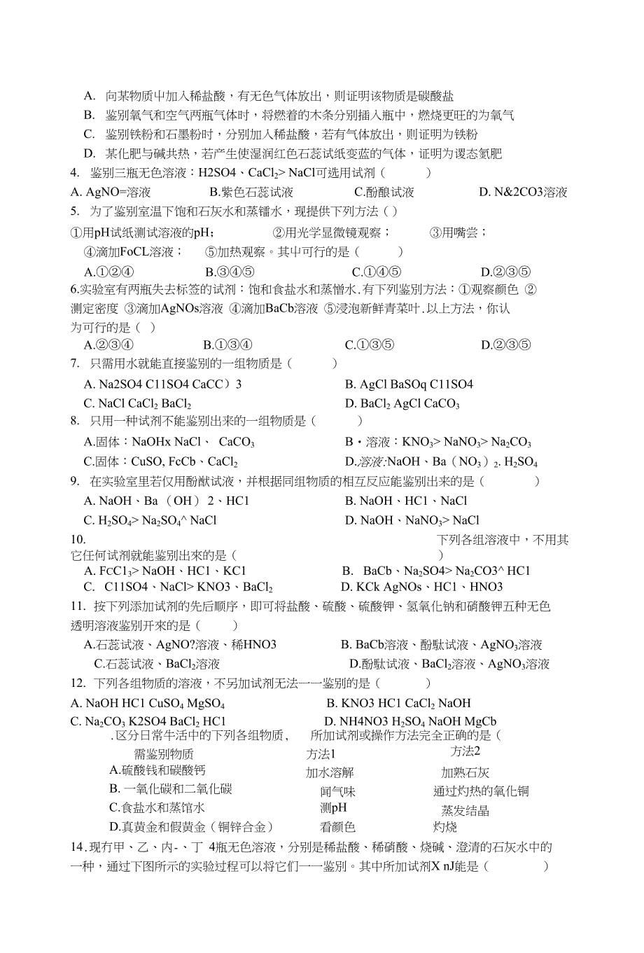 专题13物质的鉴别和检验_第5页