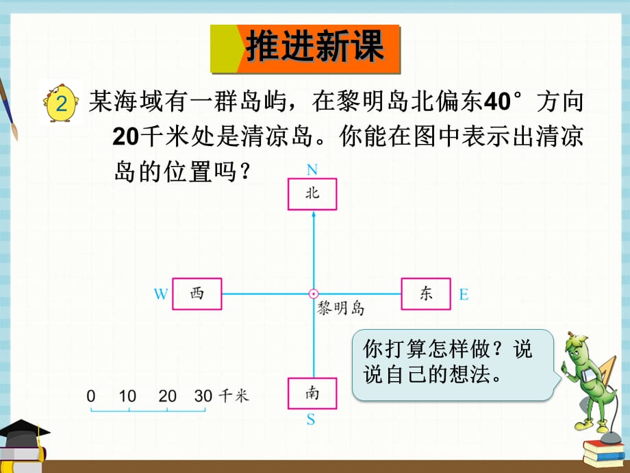 苏教版数学六年级下册《五 确定位置 第2课时 用方向和距离确定位置 （2） 第2课时 用方向和距离确定位置 （2）》课件_第2页