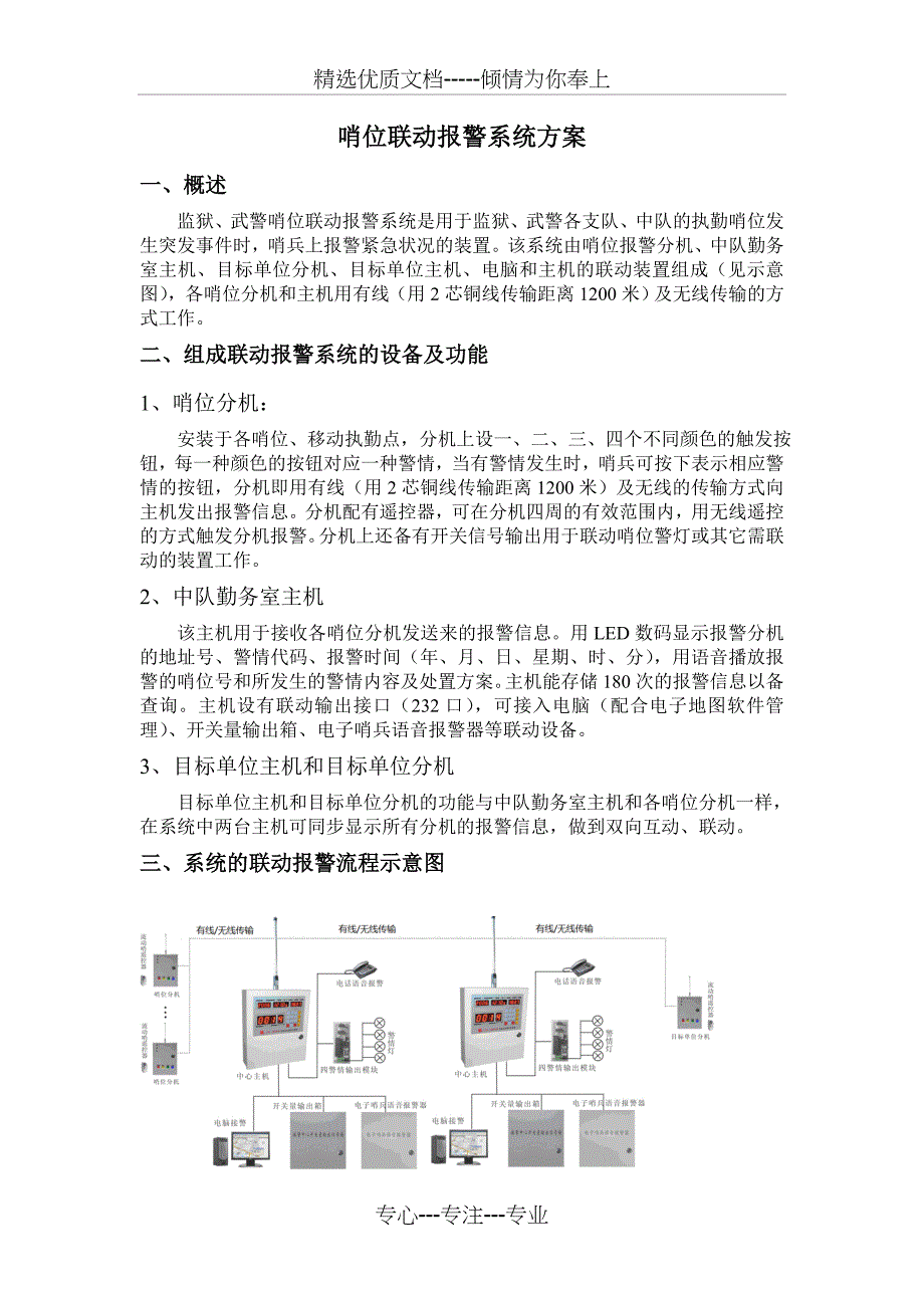 哨位联动报警系统方案(共16页)_第1页