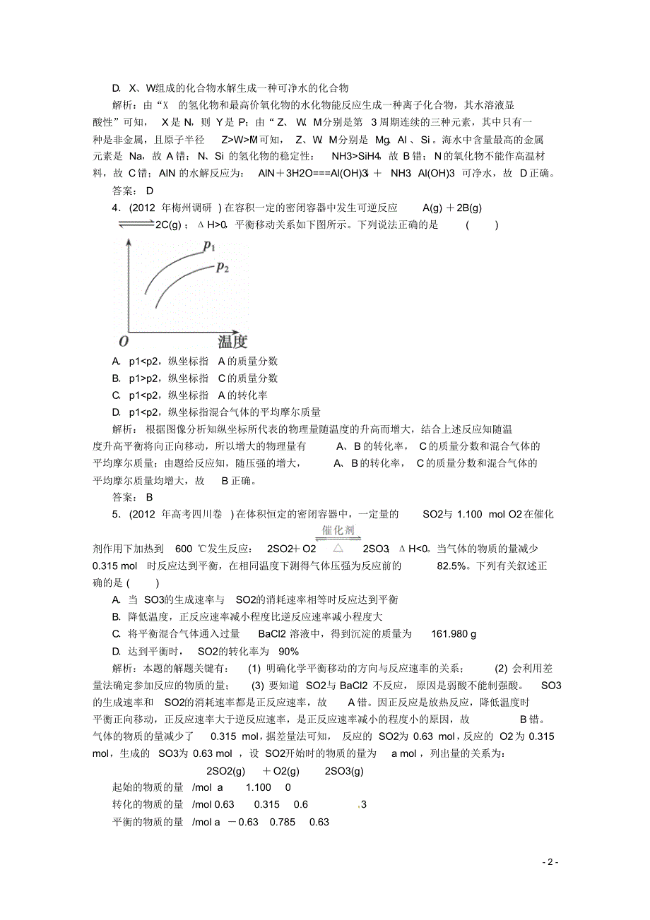 高考化学三轮冲刺能力突破训练2(含详解)_第2页