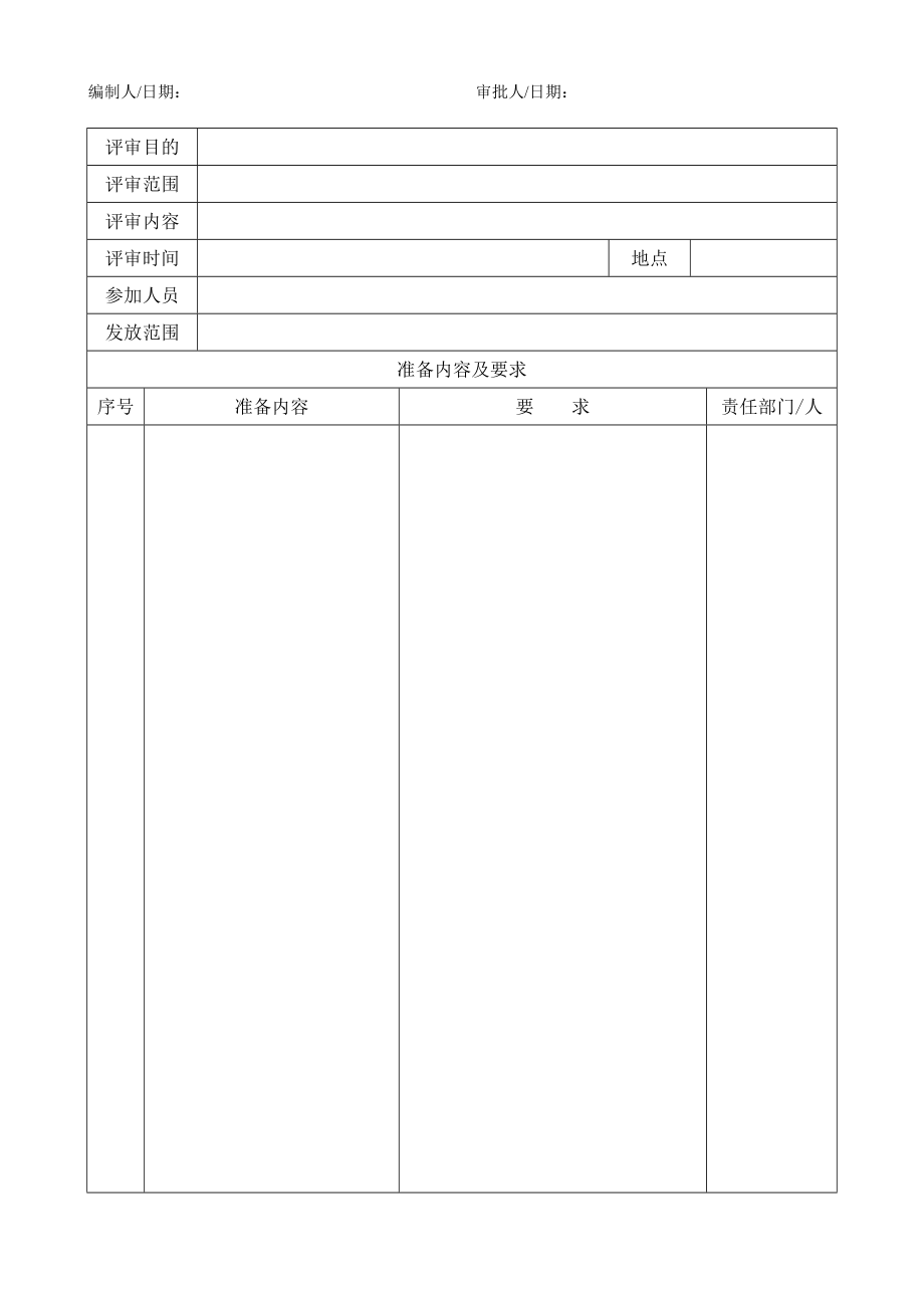 《质量管理体系文件》管理评审计划-019_第1页