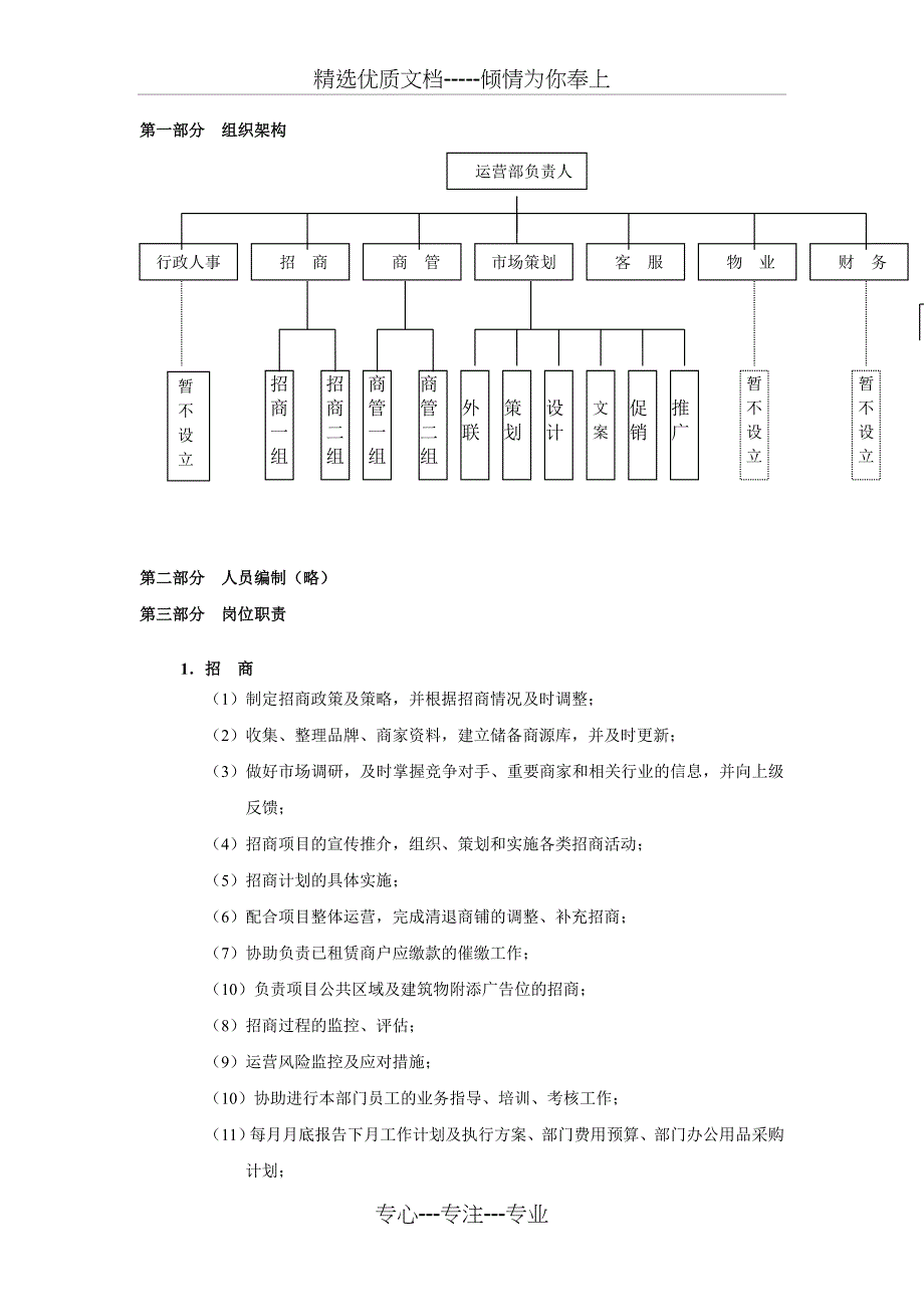 商业运营全套管理制度（组织架构岗位职责工作流程管理制度）(共23页)_第4页