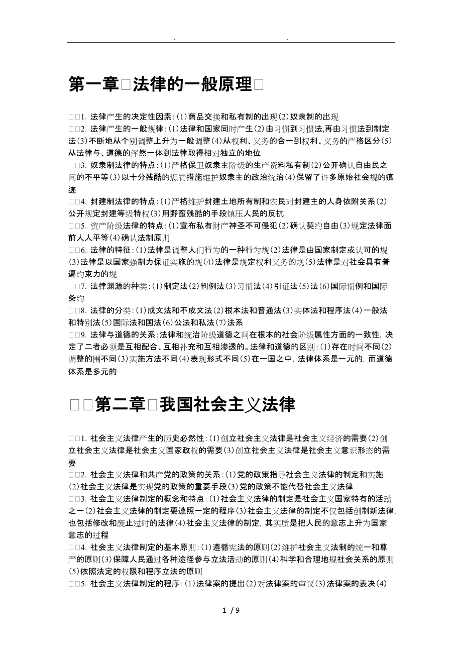 自学考试法学概论复习要点说明_第1页