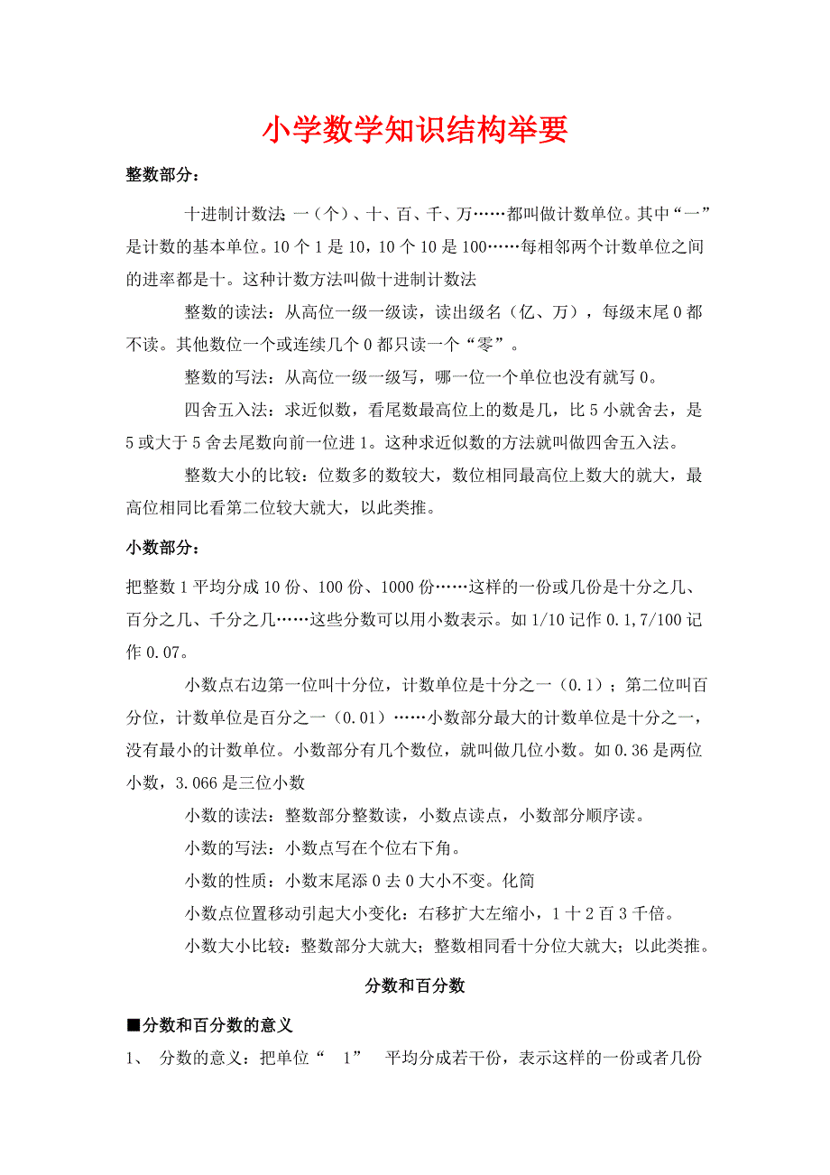 小学数学知识结构举要分享_第1页