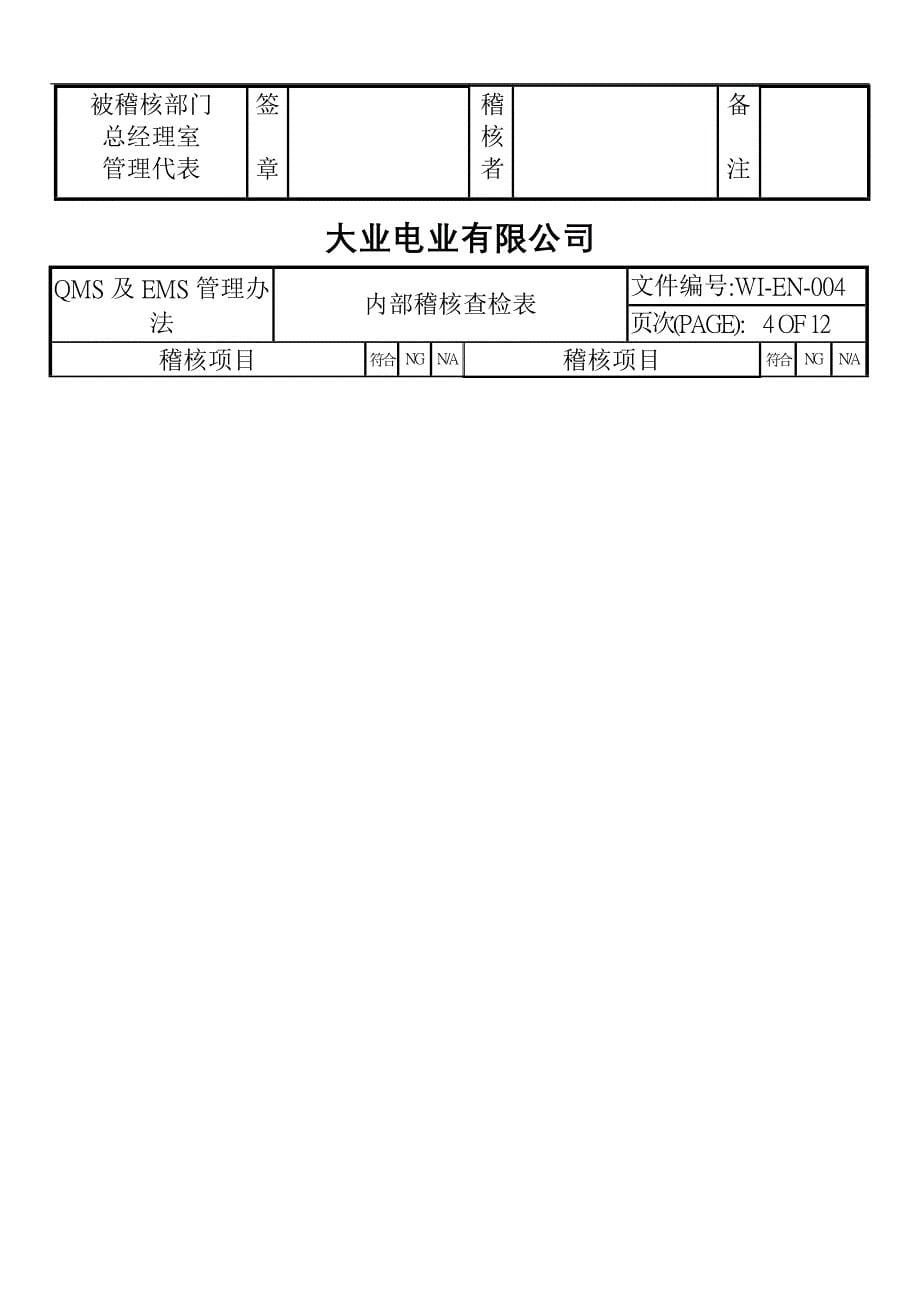 某电业公司内部稽核查检表(共18页)_第5页