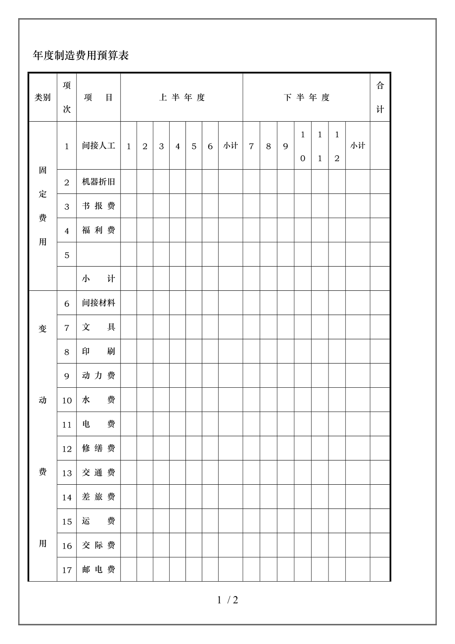 年度计划表与预算表9_第1页