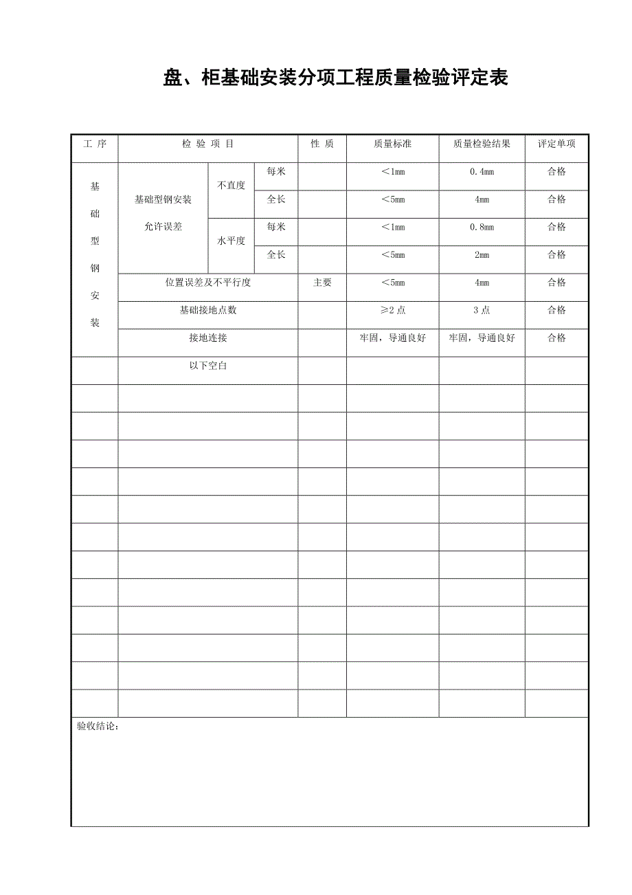 电气分项工程质量检验评定表(共X39页)_第1页