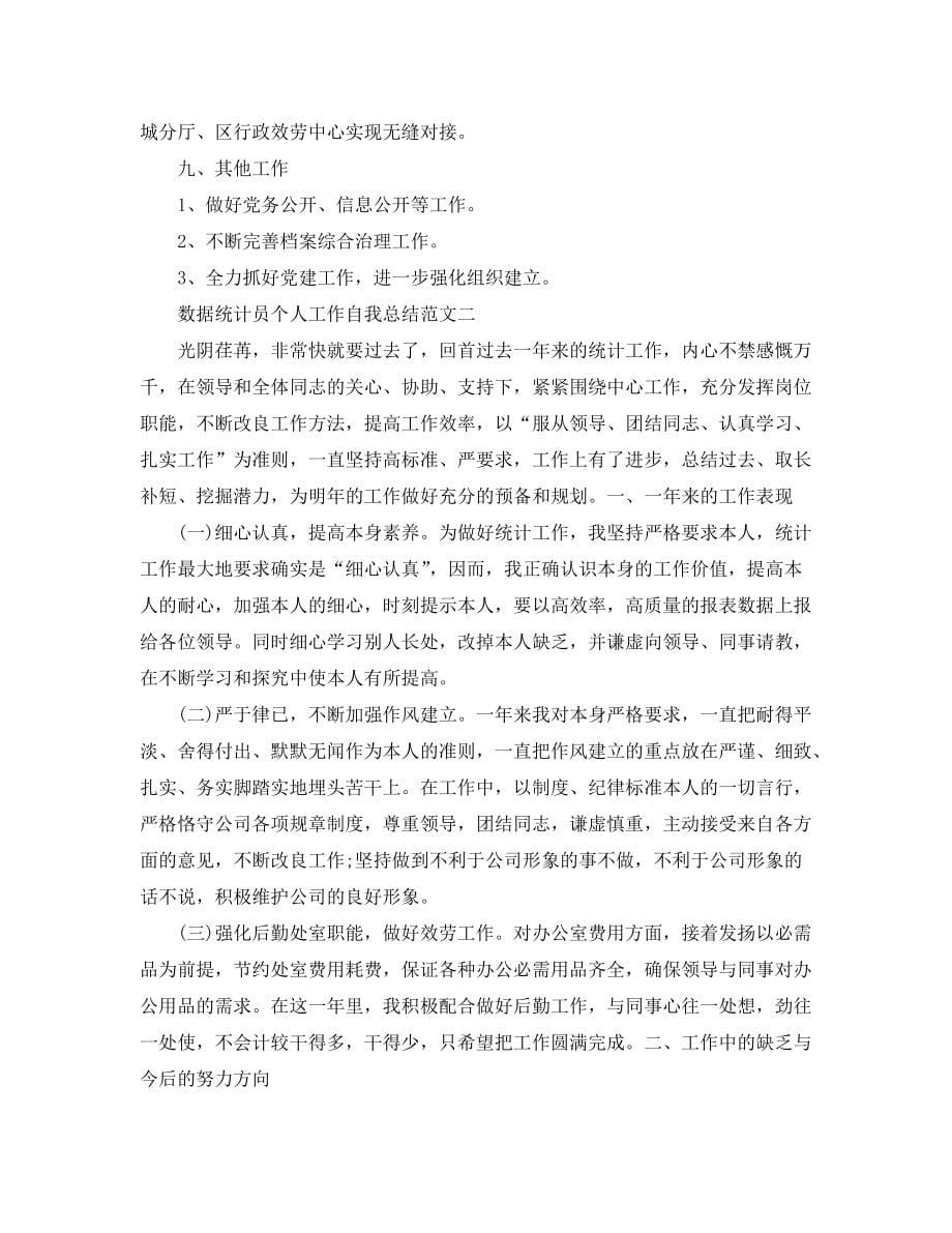 数据统计员个人工作自我参考总结三篇_第5页