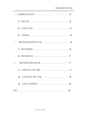 餐饮业微信营销方案2014.5.5