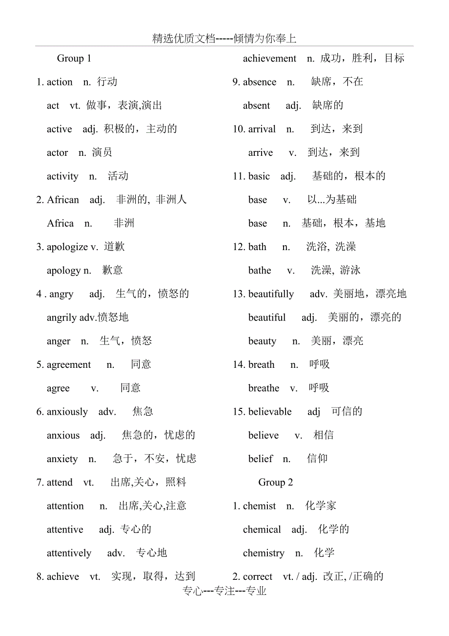 高考英语常用词汇变形(根据3500整理_第1页