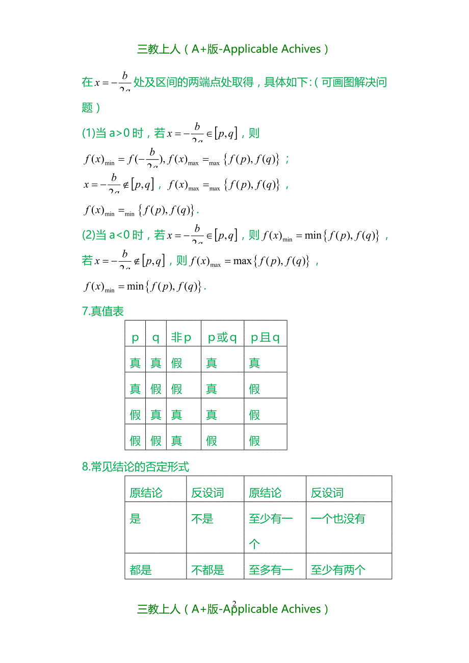 收藏版文档-名校名师之高考数学常用公式全面总结_第2页