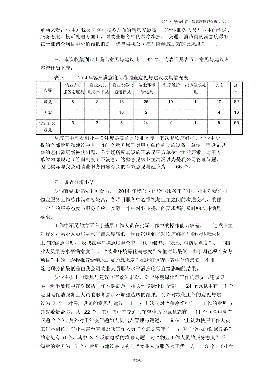 （可编）物业客户满意度调查分析报告.doc_第2页