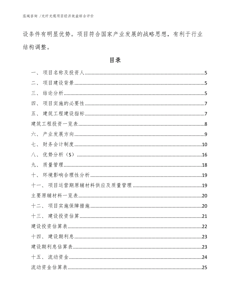 光纤光缆项目经济效益综合评价（模板）_第2页