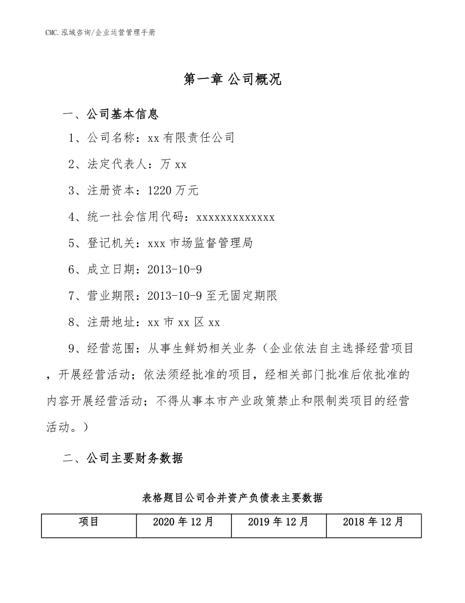 生鲜奶公司企业运营管理手册（范文）_第4页