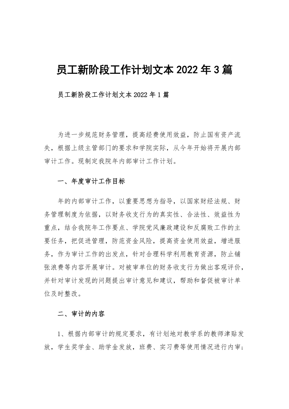 员工新阶段工作计划文本2022年3篇_第1页