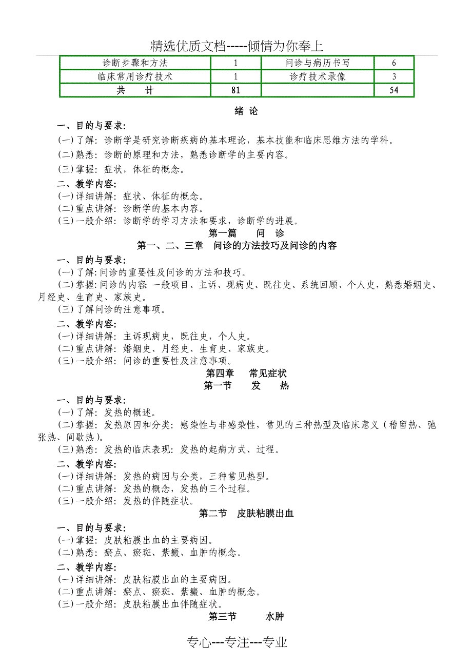 诊断学教学大纲(整理总结)(共15页)_第2页