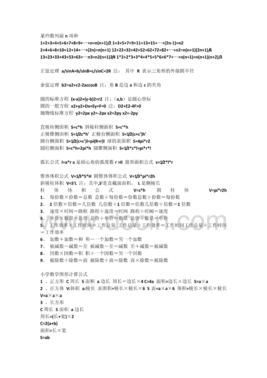 初中数学公式大全(20210611143310)_第2页