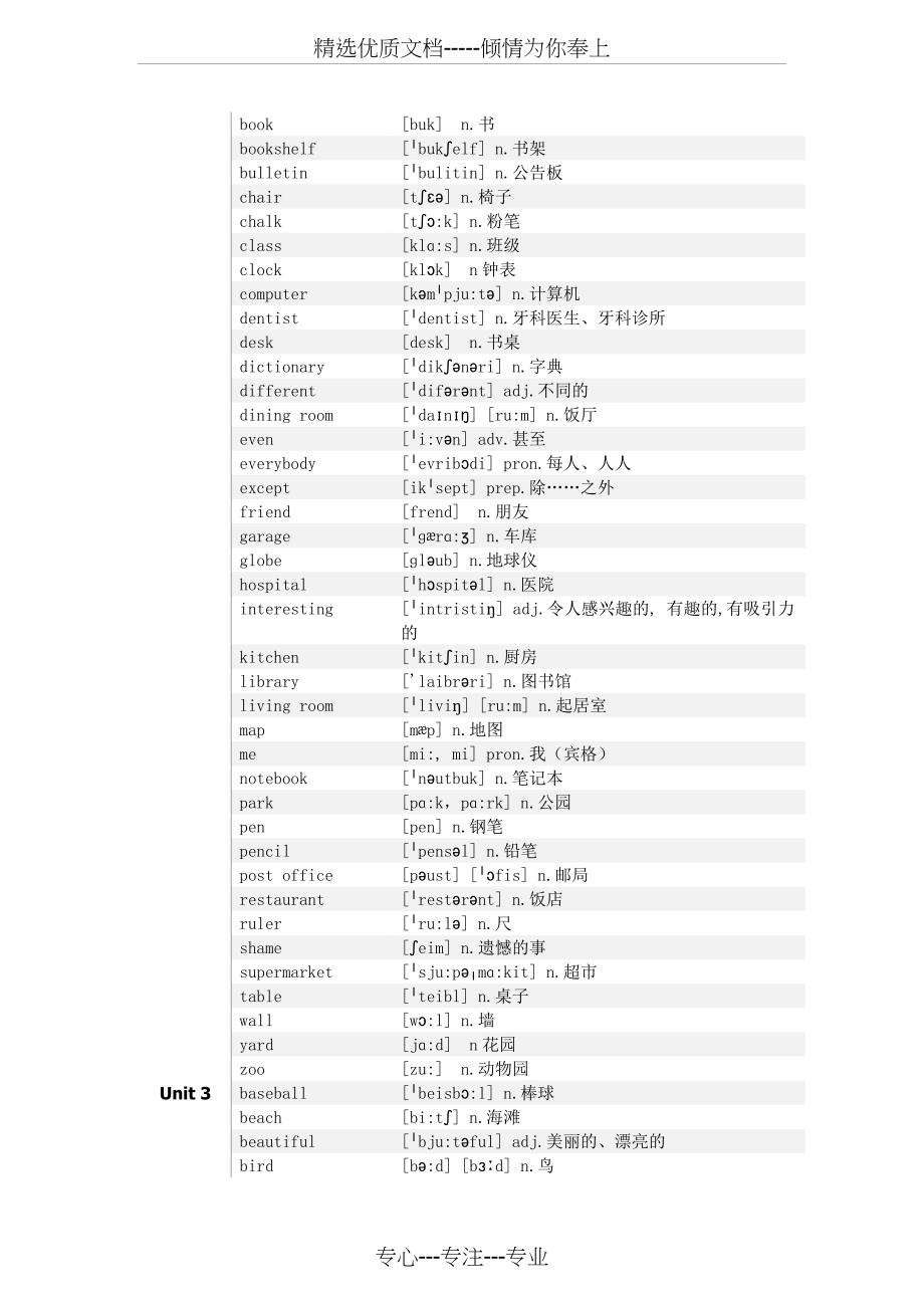 朗文国际英语教程(SBS)第一册单词含音标(共19页)_第2页