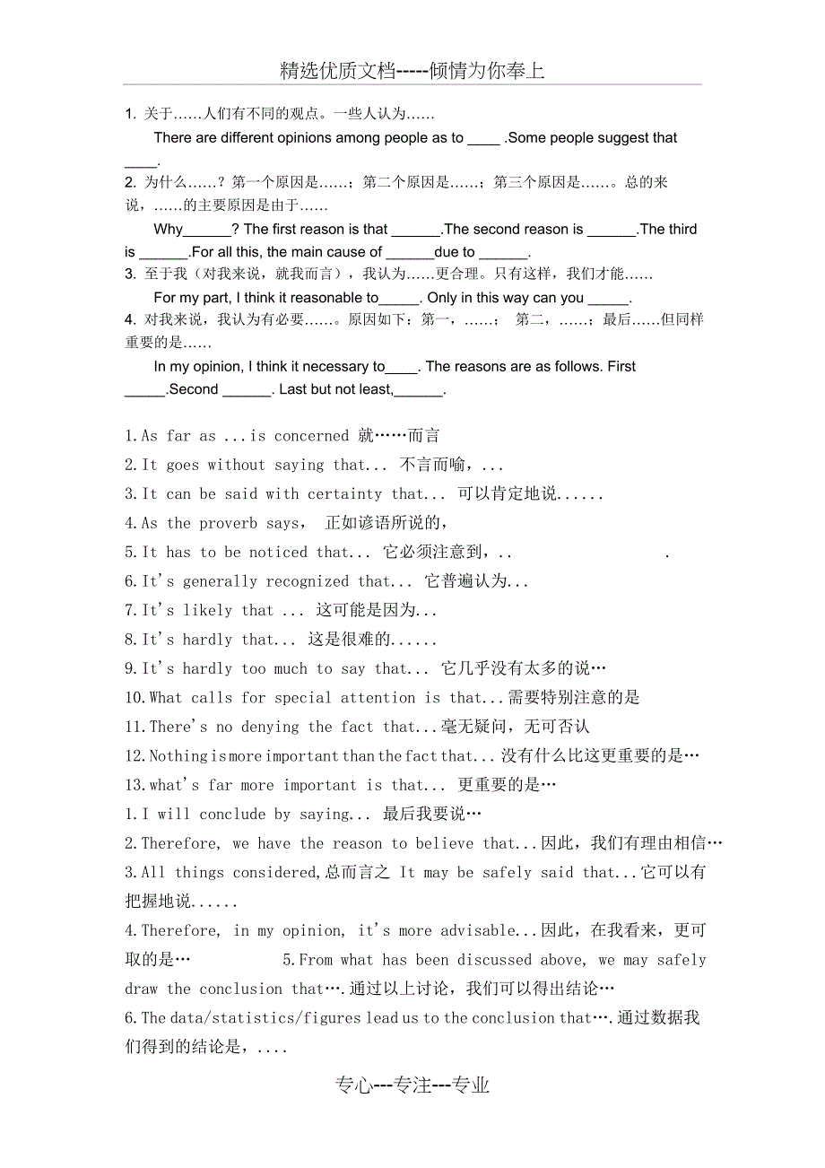 高中英语作文模板必备(共17页)_第1页