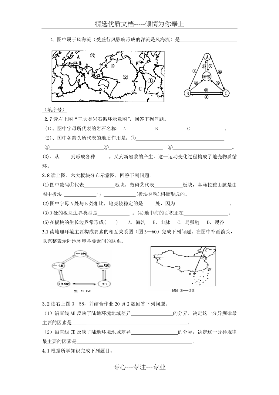 高中地理必修一重点总复习填图试题(共10页)_第4页