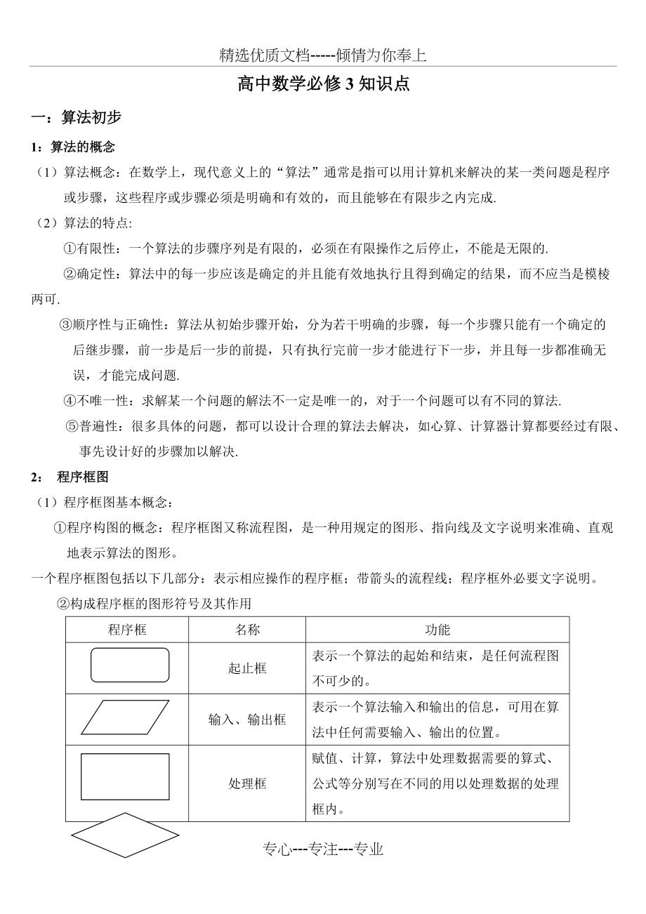 高中数学必修3知识点总结(共9页)_第1页