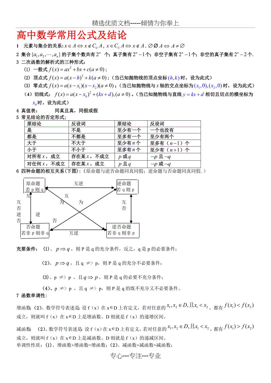 高中数学公式大全最全(共19页)_第1页