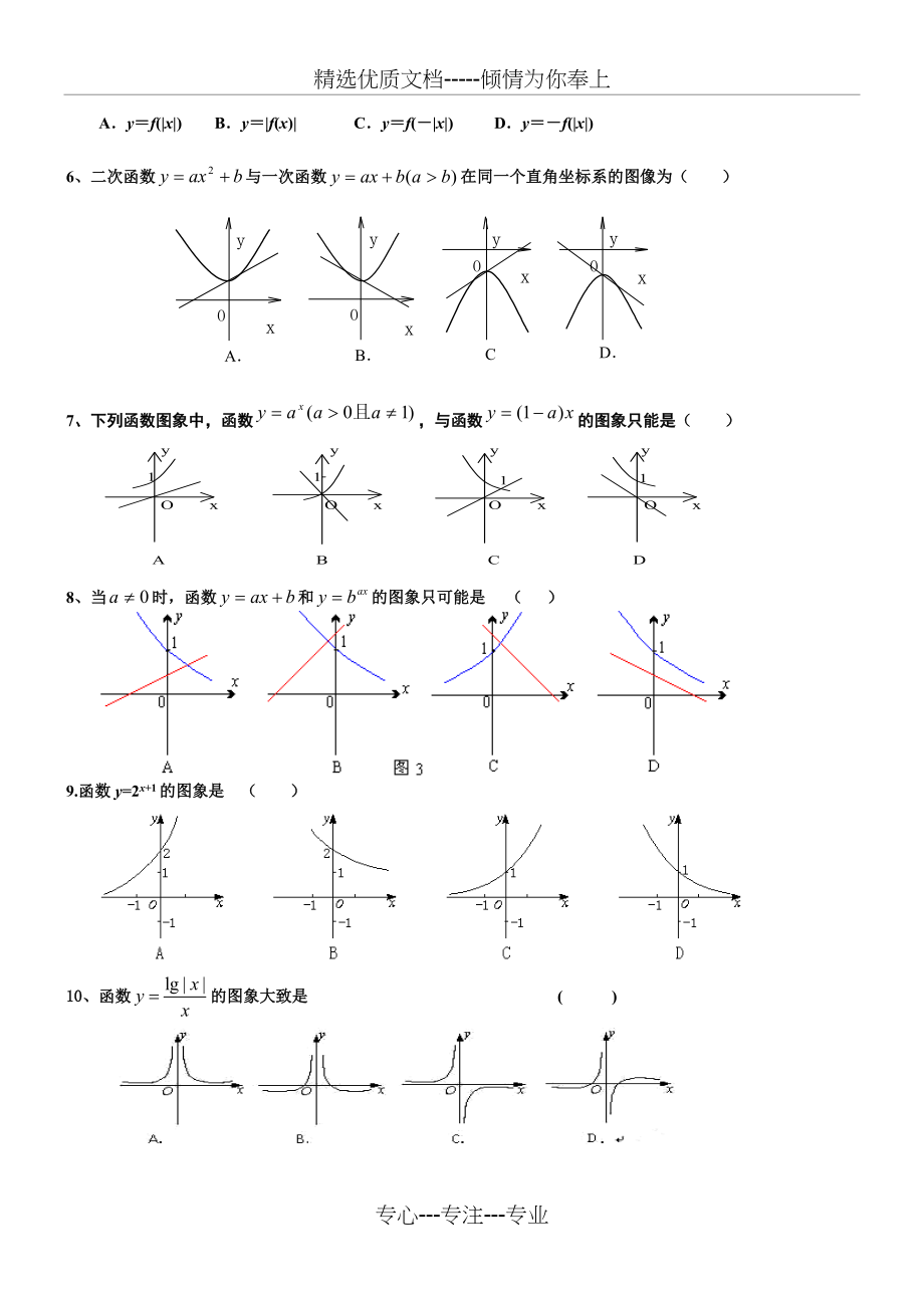 高中数学函数图象专题训练(打印)(共2页)_第2页