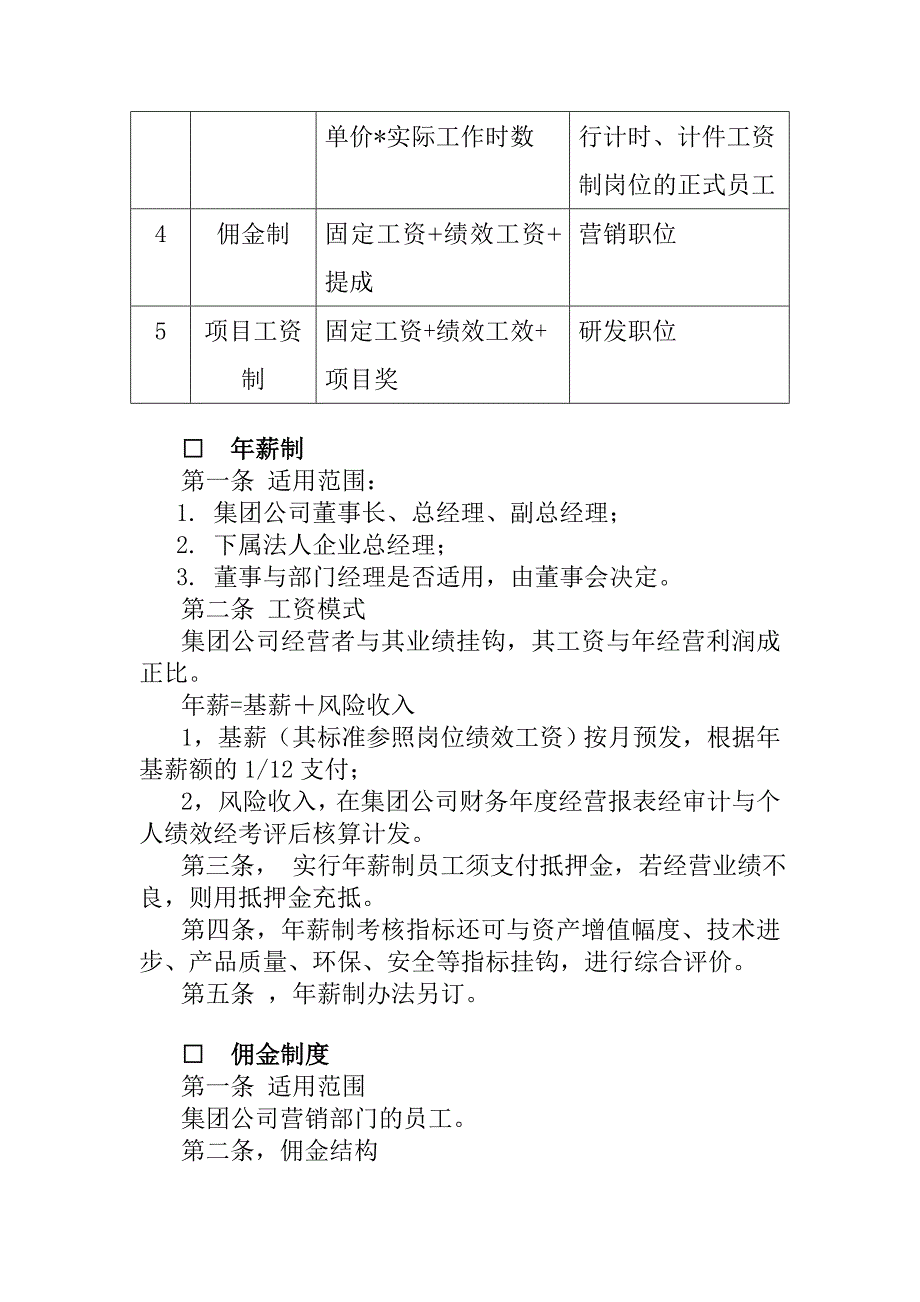 XX集团股份有限公司薪酬管理制度（试行）_第3页