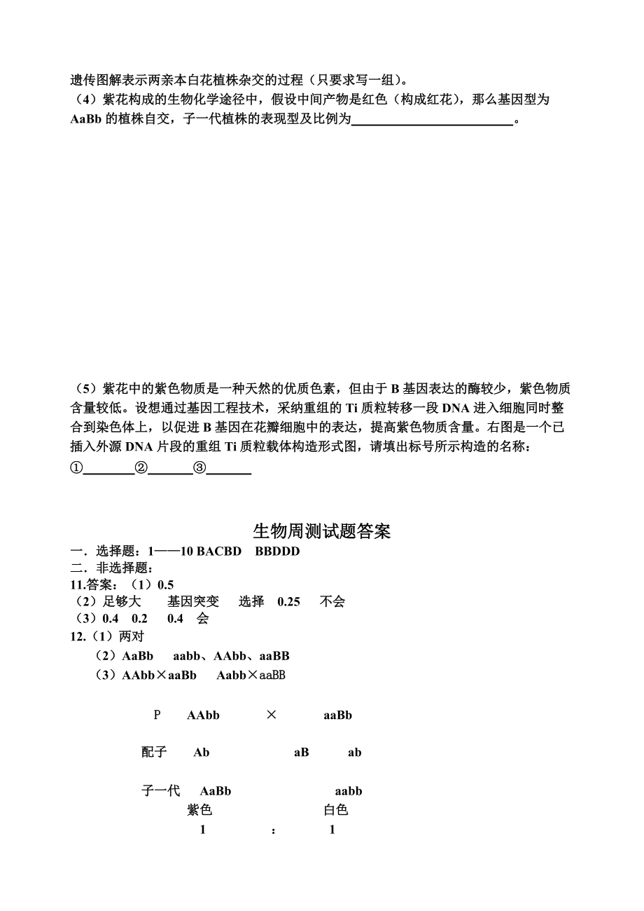 高中生物 育种方法周测试题 新人教版必修2_第3页