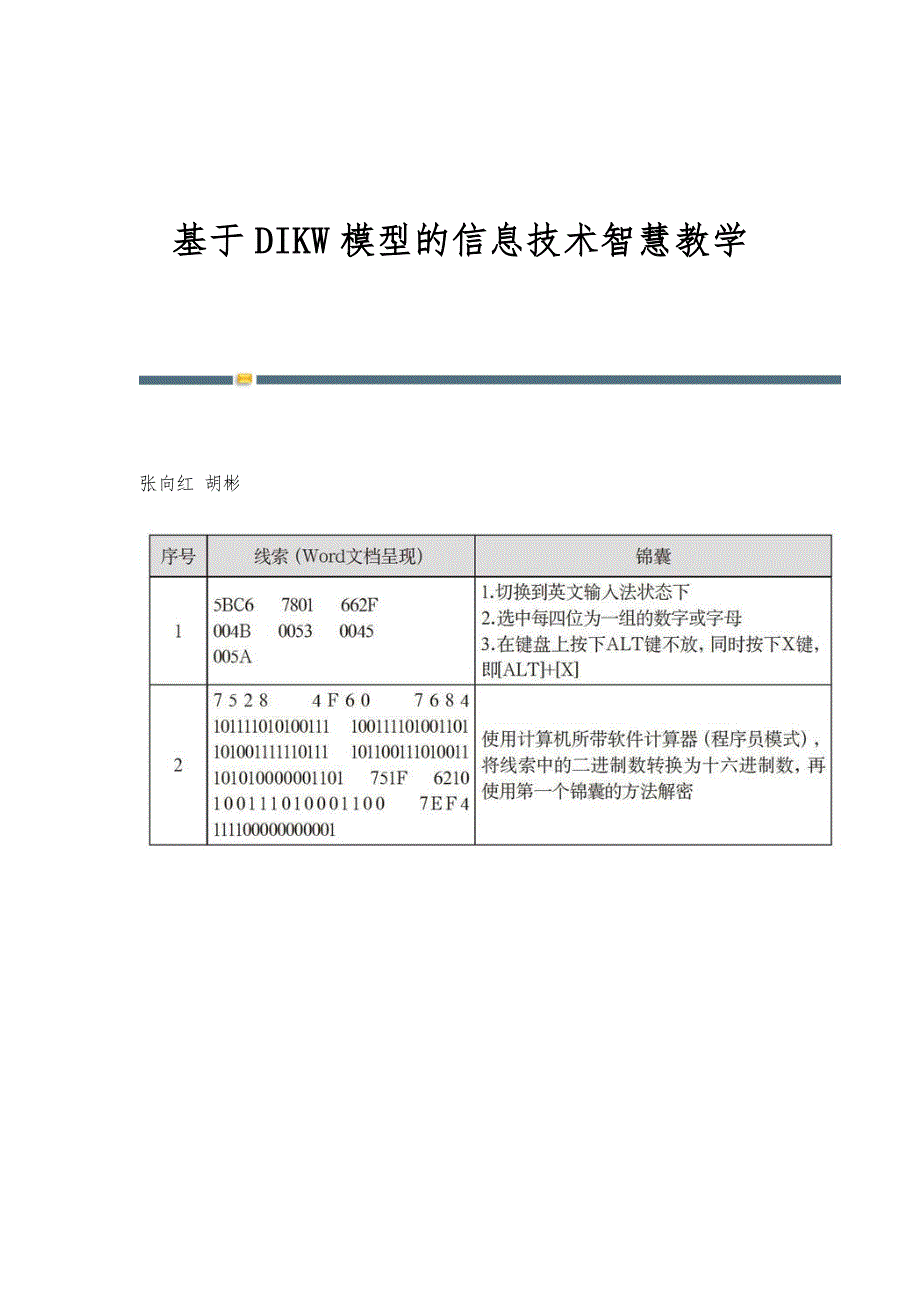 基于DIKW模型的信息技术智慧教学_第1页