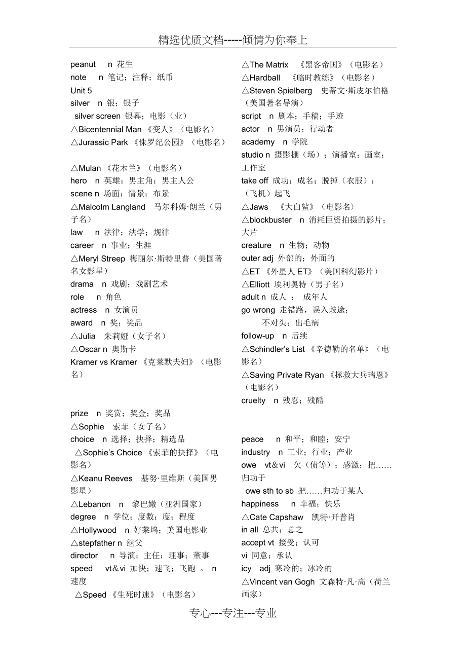 高中一年级上册英语全部单词表(共10页)_第4页