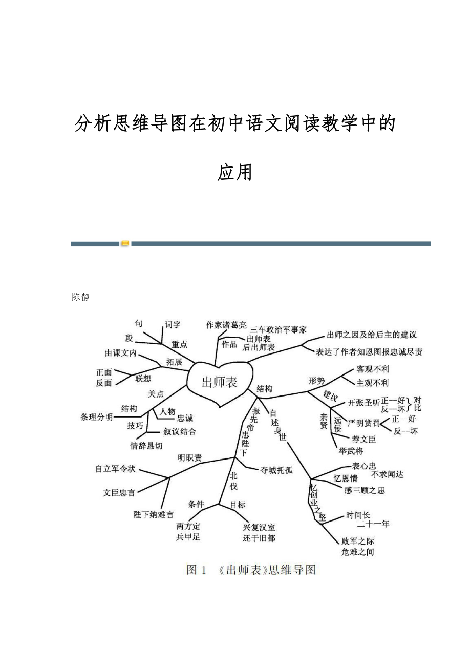 分析思维导图在初中语文阅读教学中的应用_第1页